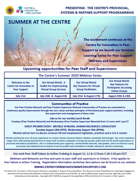 Centre's Summer Series-Virtual