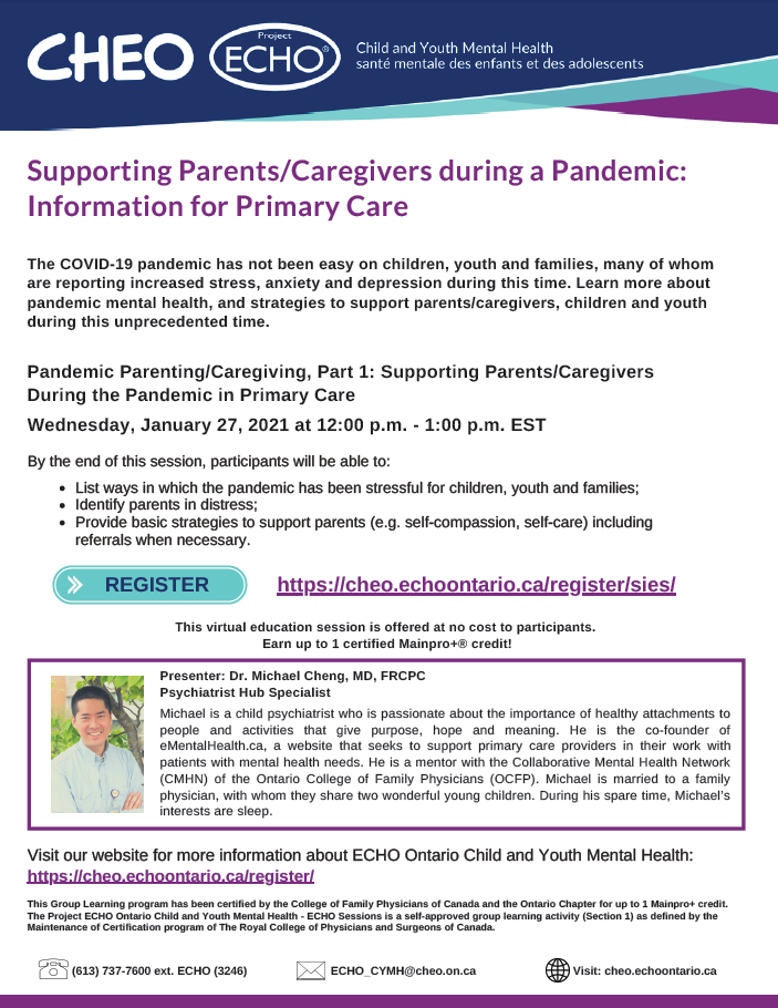 Supporting Parents/Caregivers During a Pandemic: Information for Primary Care: Part 1