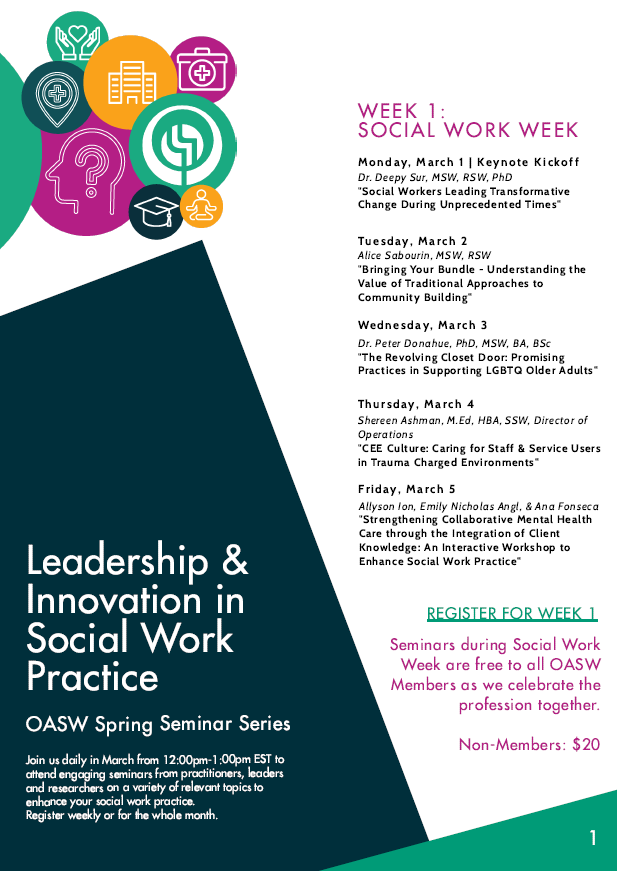 OASW Presents the Spring Seminar Series: Leadership &amp; Innovation in Social Work Practice