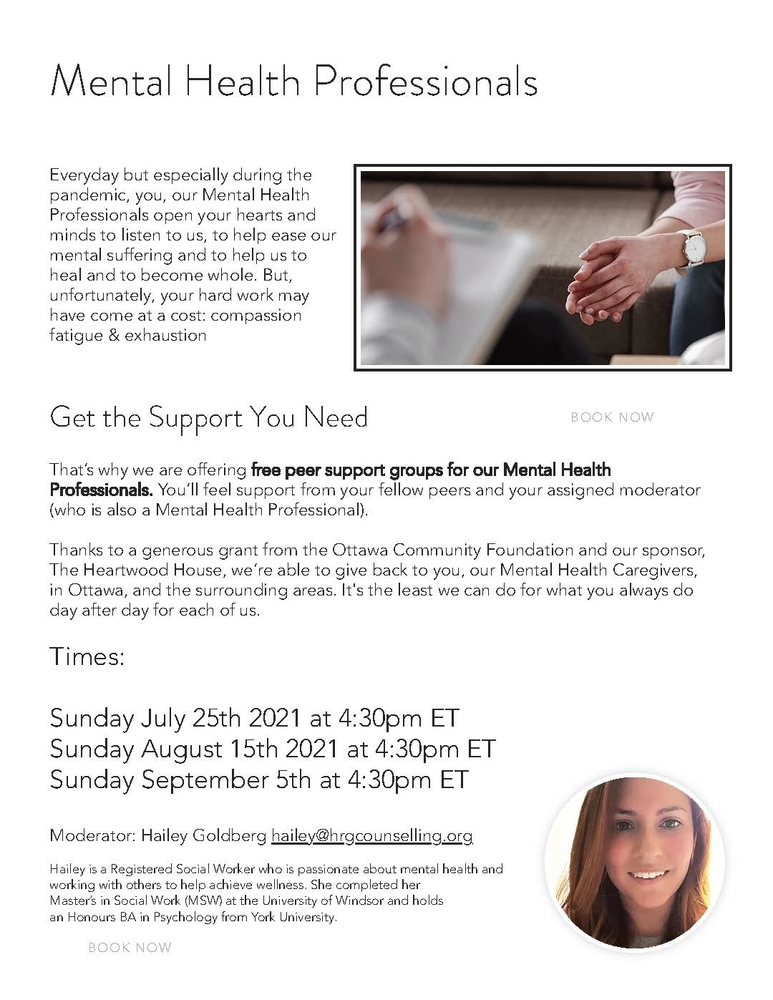 FREE PEER SUPPORT GROUPS FOR MENTAL HEALTH PROFESSIONALS