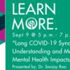 OASW Learning Centre: Long COVID-19 Syndrome: Understanding and Managing the Mental Health Impacts - FREE for RSWs &amp; RSSWs in Ontario