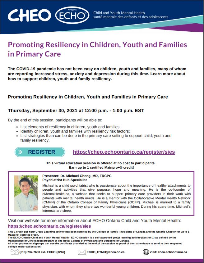 Promoting Resiliency in Children, Youth and Families in Primary Care
