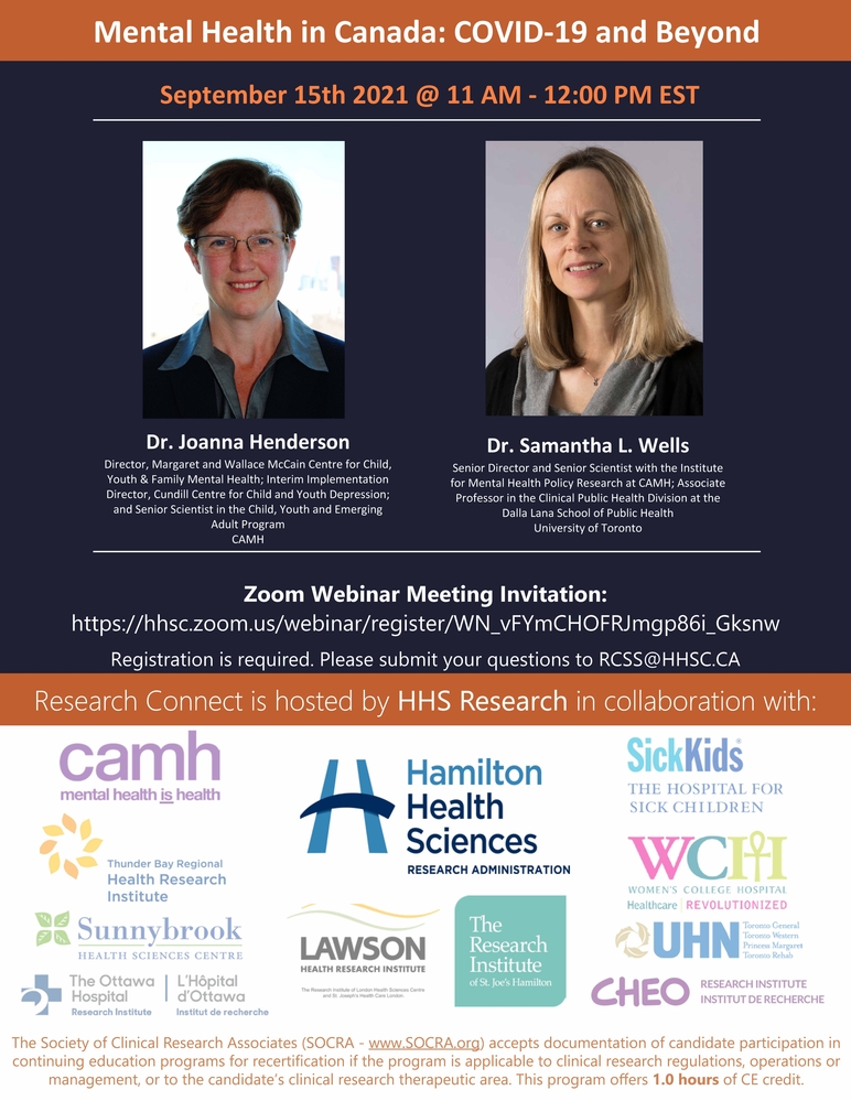 Research Connect Webinar - Mental Health in Canada: COVID-19 and Beyond