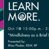 OASW Learning Centre: Mindfulness as a Brief Intervention