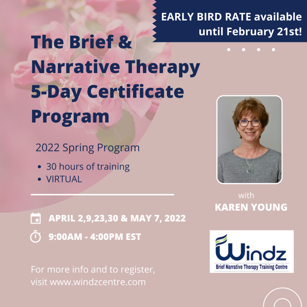 The Brief &amp; Narrative Therapy 5-Day Certificate Program
