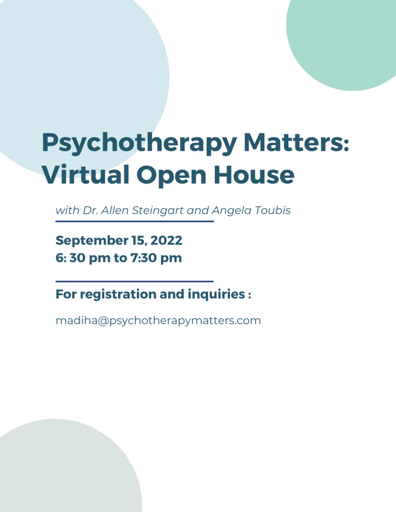 Psychotherapy Matters Virtual Open House