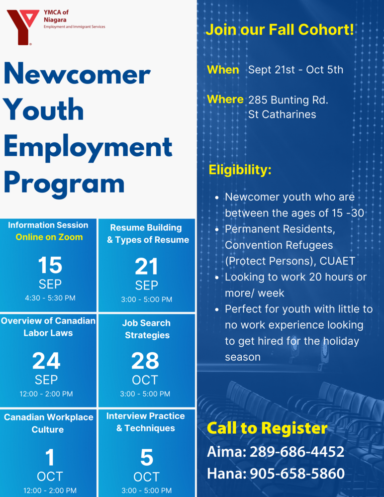 Newcomer Youth Employment Program in Niagara Region