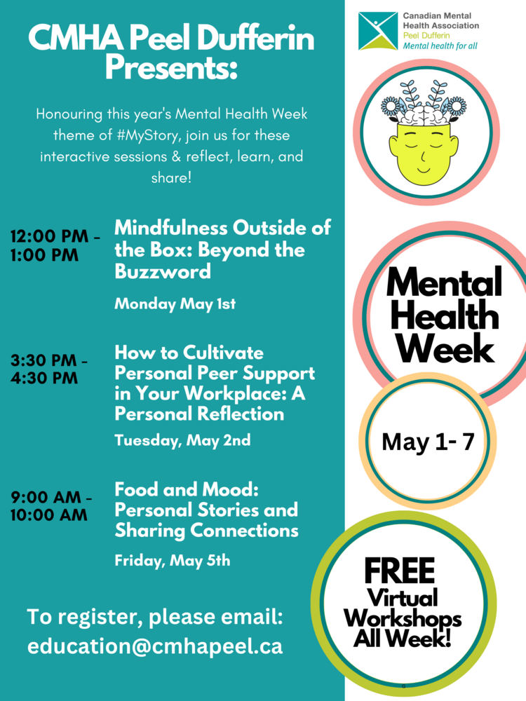 Free Workshops for Mental Health Week May 1-5