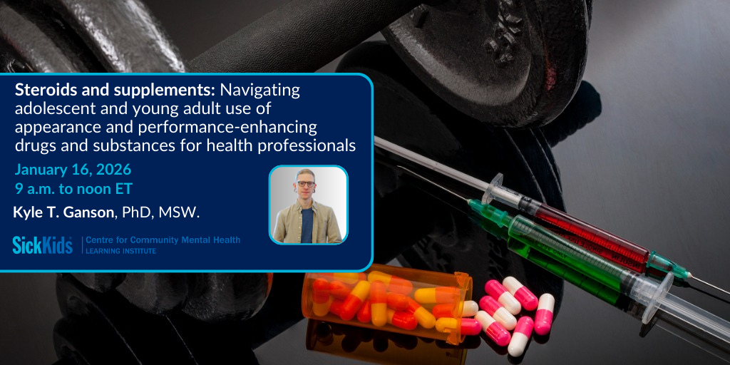 Image of barbells and needle with a pile of pills