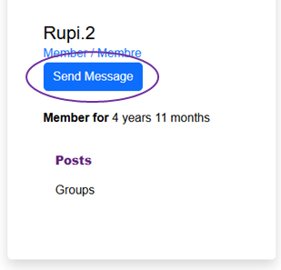 post with "send message" circled.