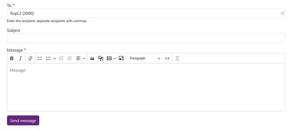post with text boxes for creating a message.